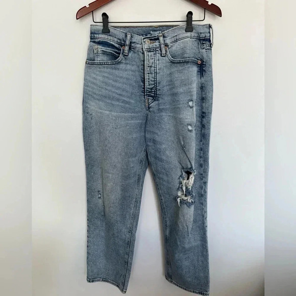 Old Navy Light Blue Distressed straght leg Jeans size 10 - Picture 2 of 9